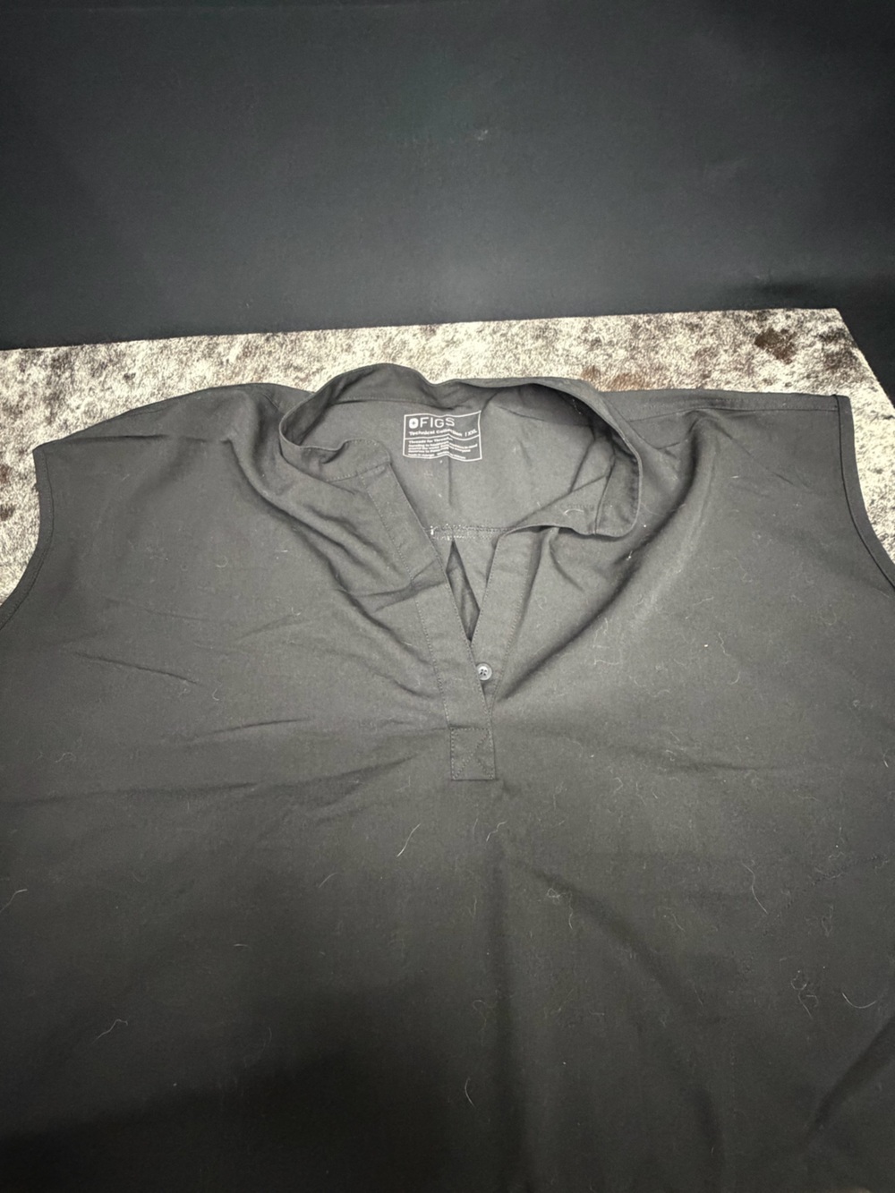 Figs Black Medical Scrub Top XXL